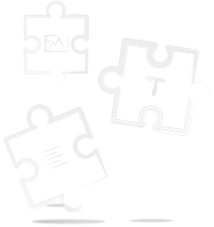 Illustration von CMS-Komponenten – Symbole für Text- und Bildbausteine in Content-Management-Systemen